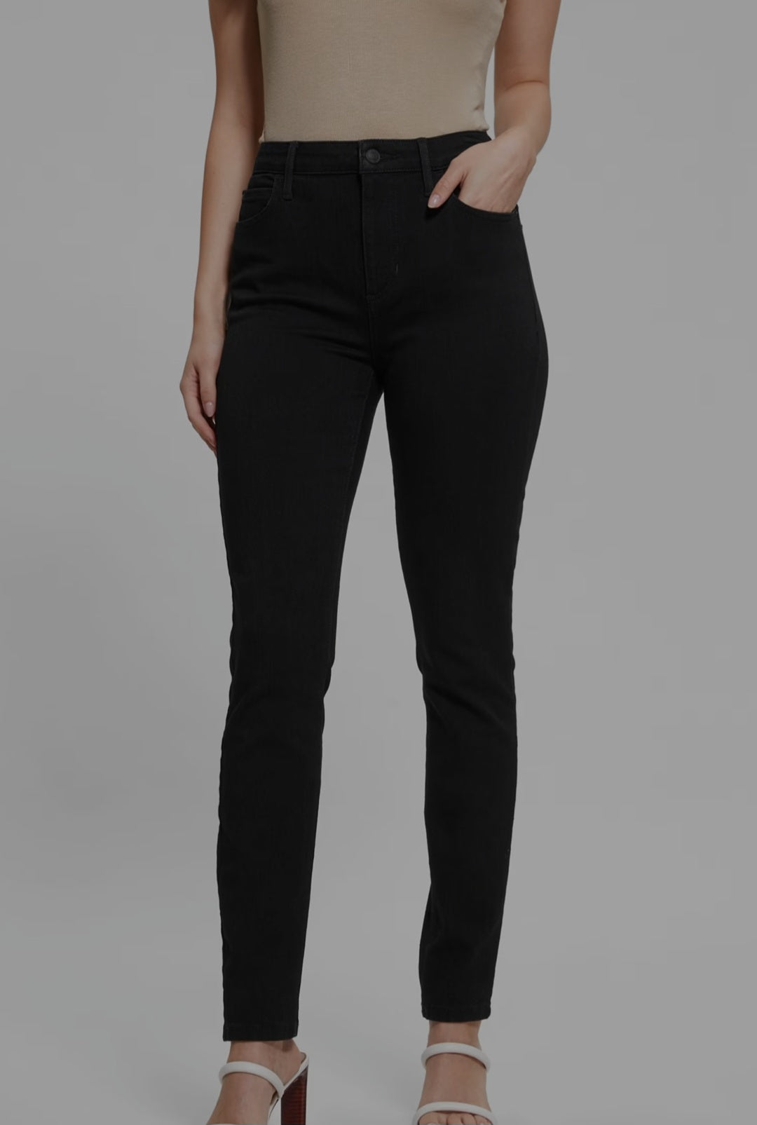 Guess High-Rise Shape Up Denim Jeans - Black