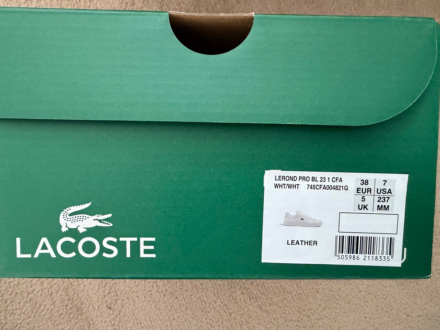 Lacoste Women's Lerond Pro BL 23 1 CFA Preloved Sneaker - White
