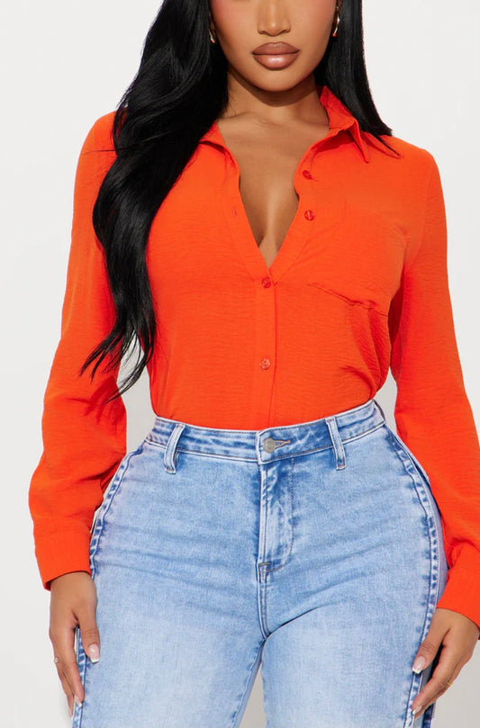 Blaze Button-Up Shirt Tangerine Dream - Orange