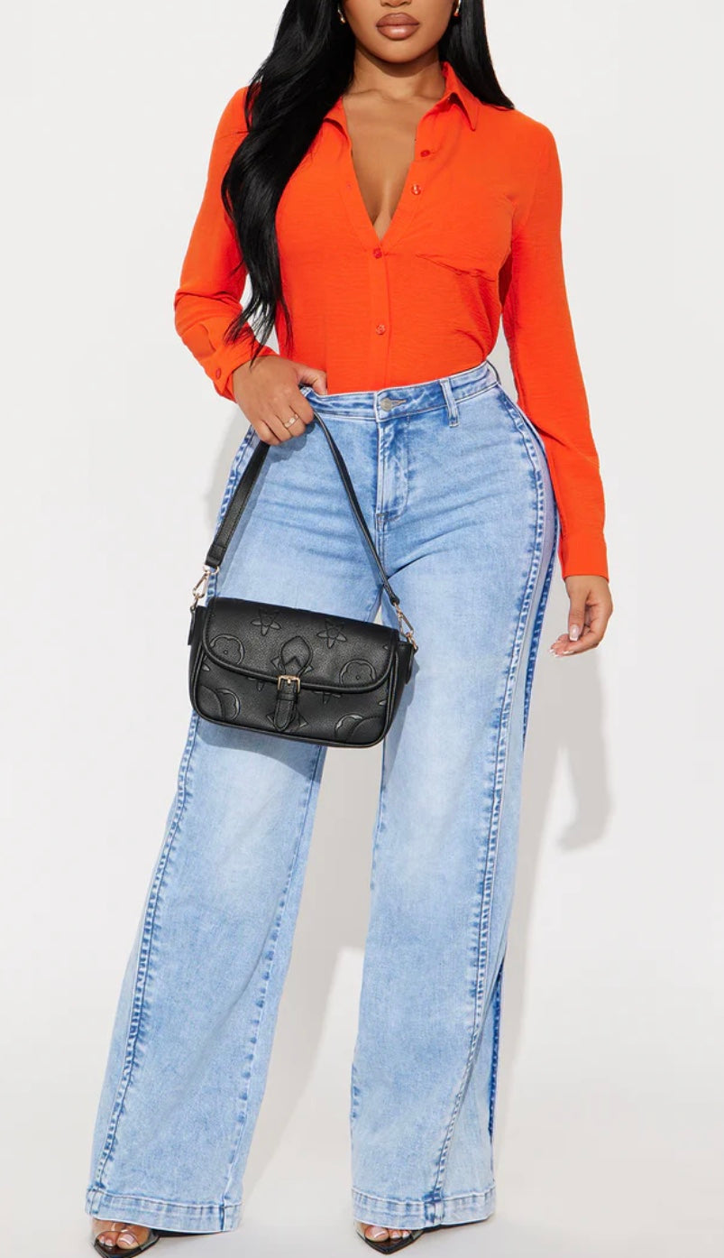 Blaze Button-Up Shirt Tangerine Dream - Orange