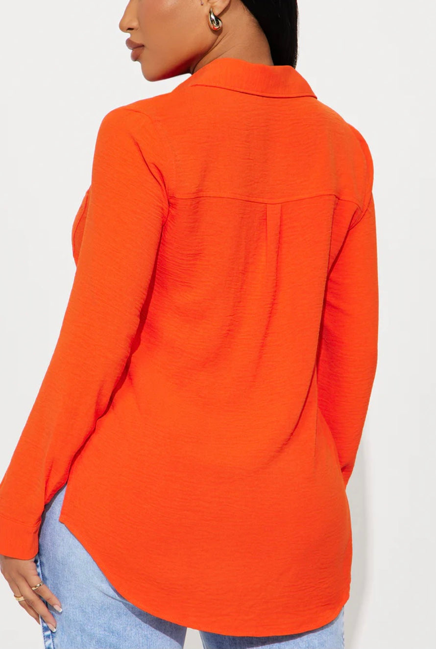 Blaze Button-Up Shirt Tangerine Dream - Orange