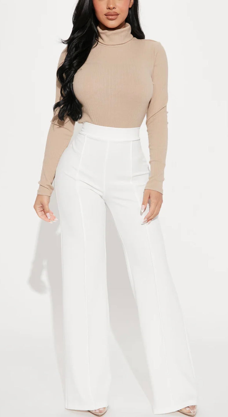Power Play High-Waisted Dress Pants - White