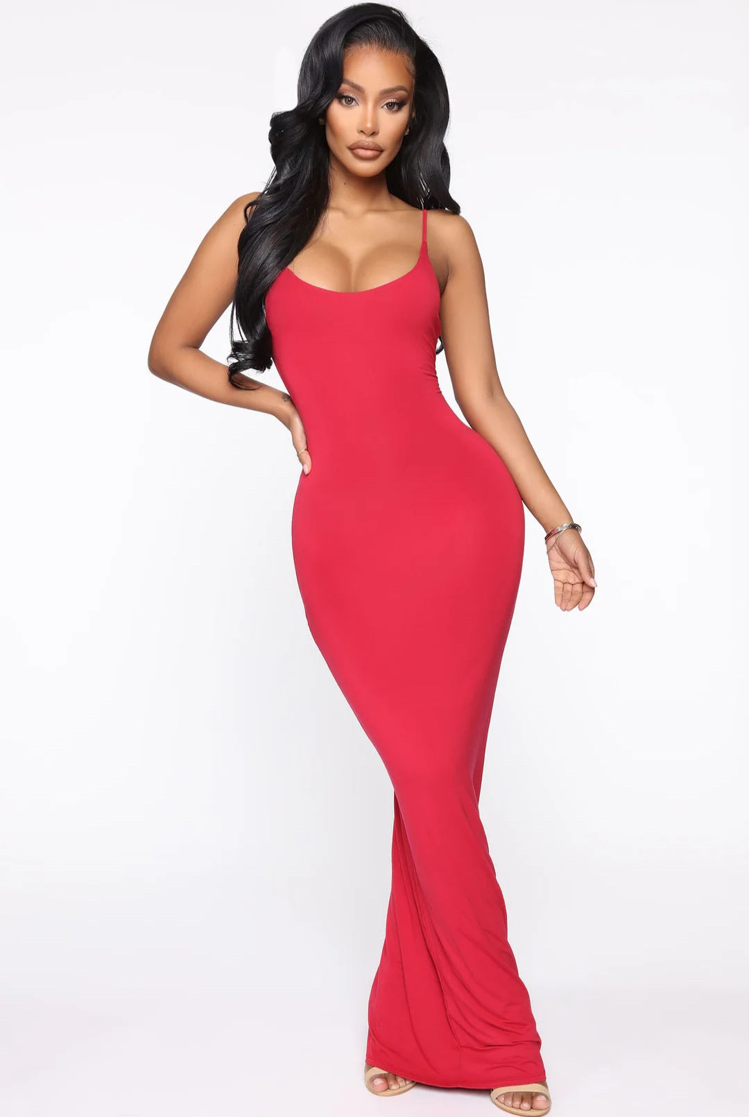 Hot Like That Body Melt Maxi Dress - Red