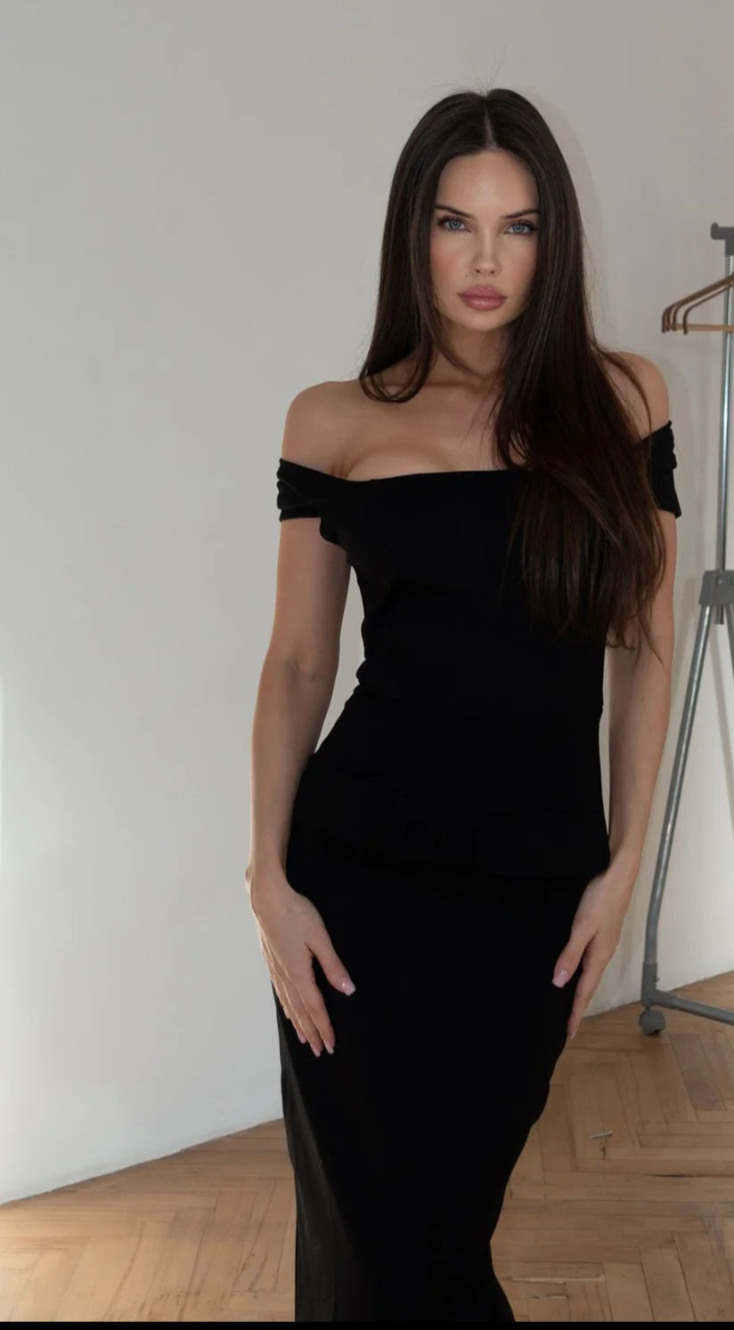 Executive Edge Square Neck Body Sculpting Midi Dress - Black