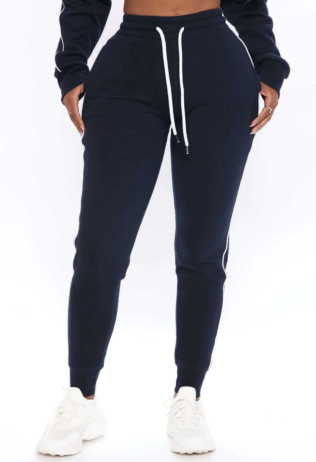 Off-Duty Chic Luxe Jogger Set - Navy