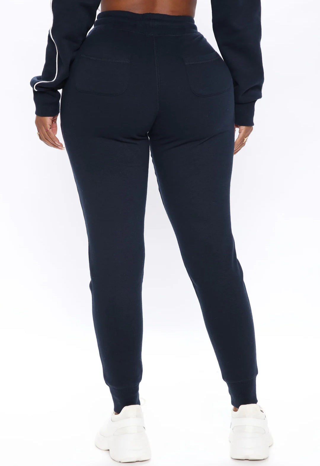 Off-Duty Chic Luxe Jogger Set - Navy