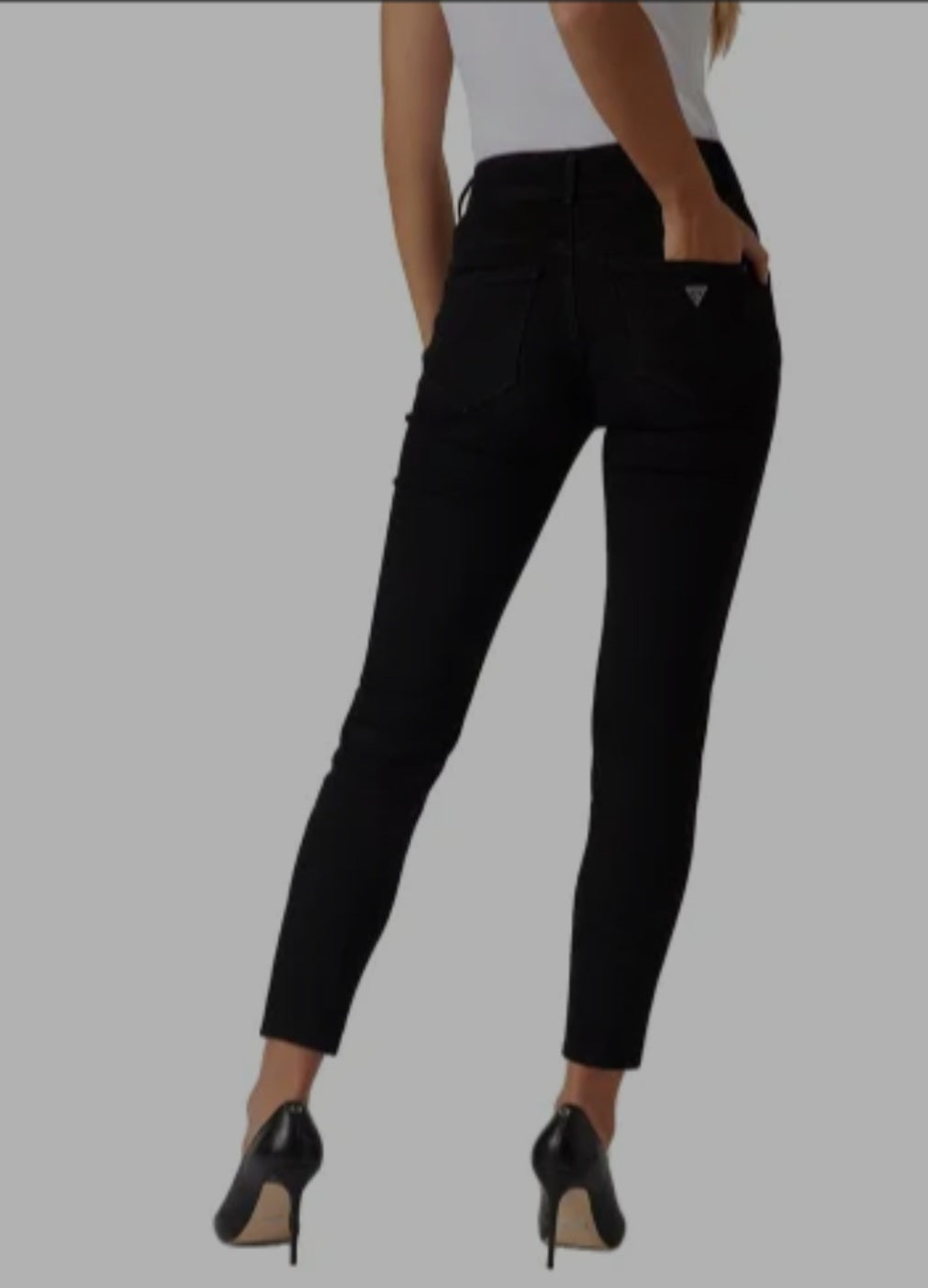 Guess High-Rise Shape Up Denim Jeans - Black