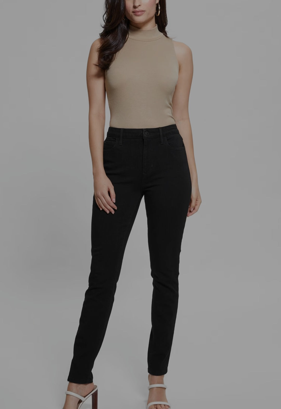 Guess High-Rise Shape Up Denim Jeans - Black