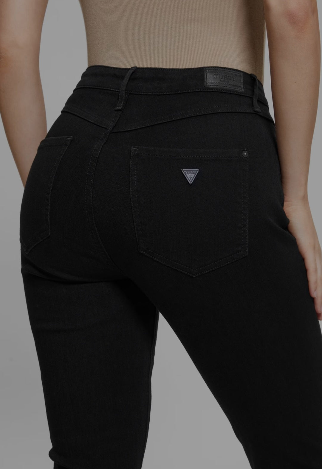 Guess High-Rise Shape Up Denim Jeans - Black