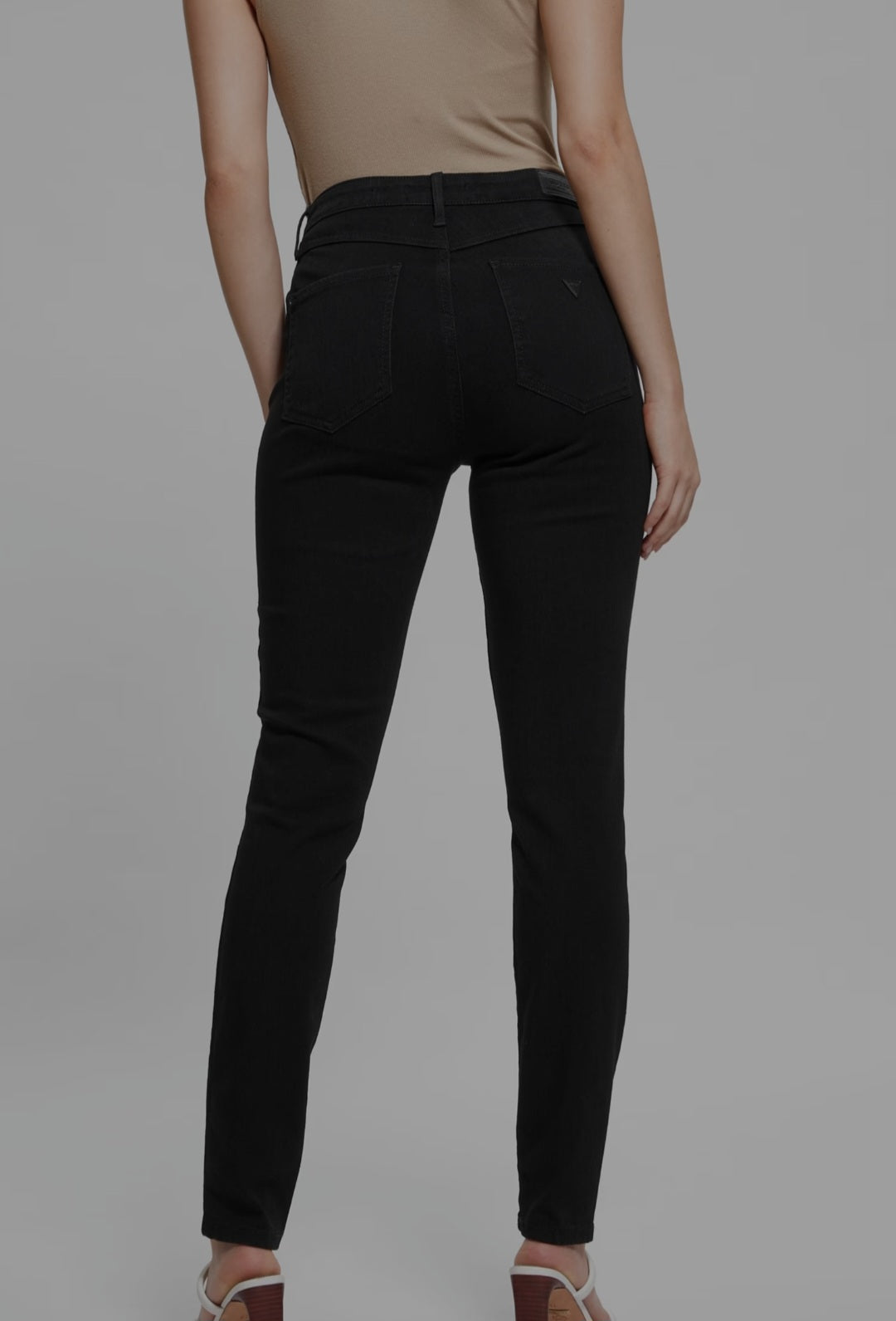 Guess High-Rise Shape Up Denim Jeans - Black