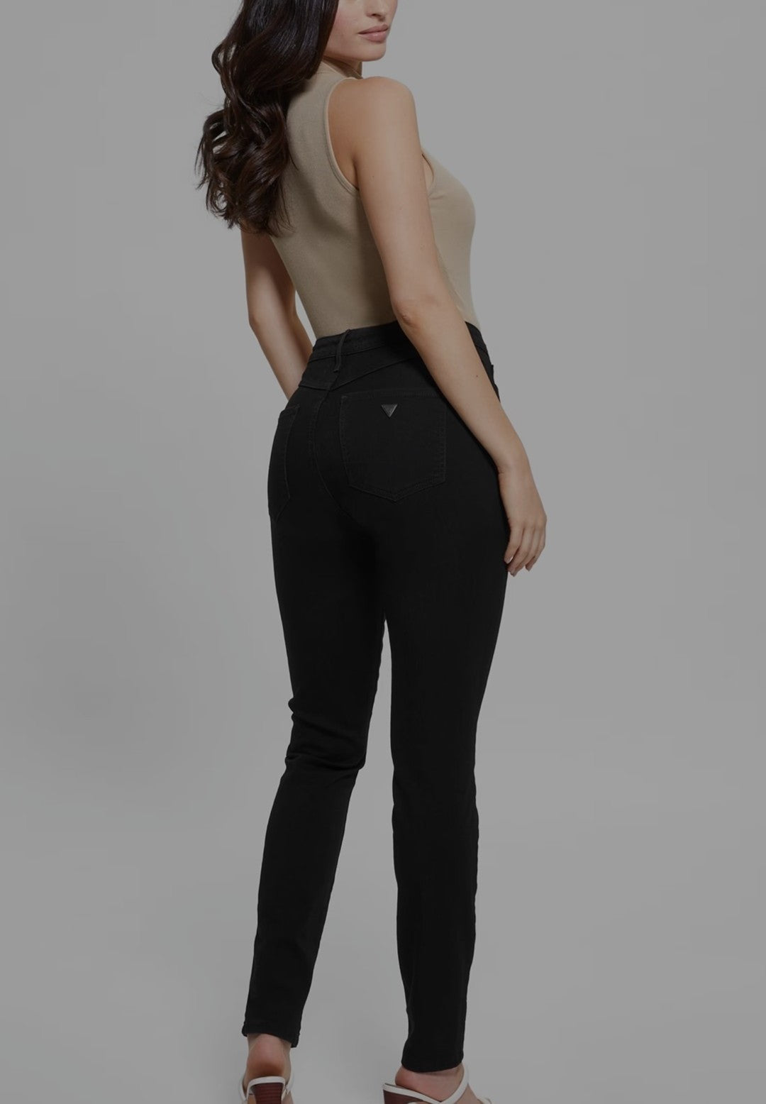 Guess High-Rise Shape Up Denim Jeans - Black