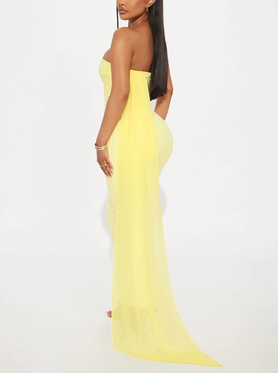 Sunbeam Seduction Scarf Wrap Maxi Dress - Butter Yellow