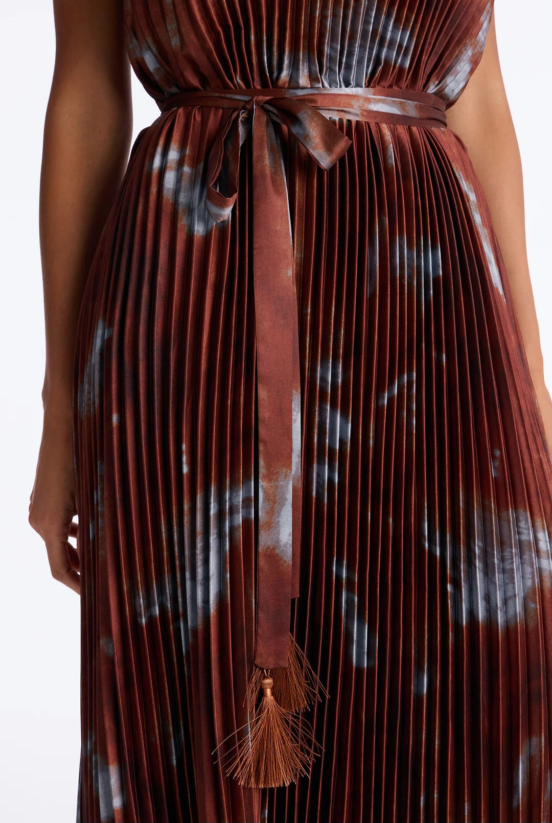 Steal The Spotlight Plisse Maxi Dress - Brown/Combo